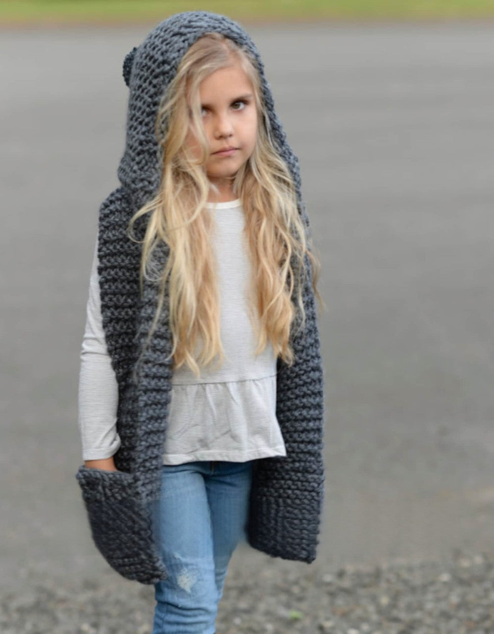 Cozy Hooded Scarf Knitting Pattern (All Sizes)