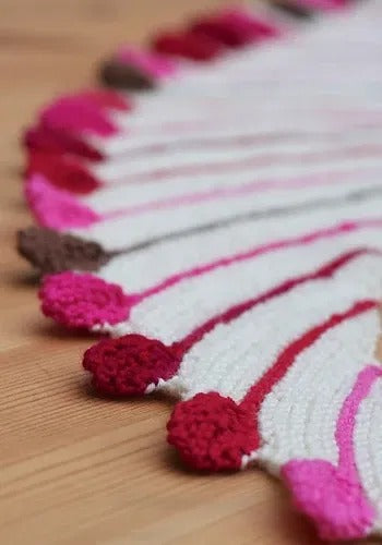 Fun Pompom Shawlette Knitting Pattern