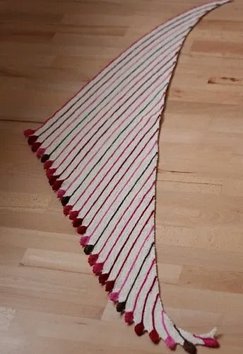 Fun Pompom Shawlette Knitting Pattern