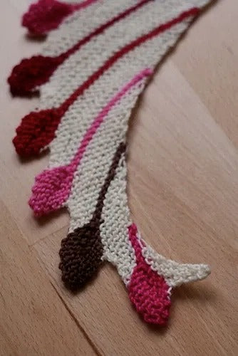 Fun Pompom Shawlette Knitting Pattern
