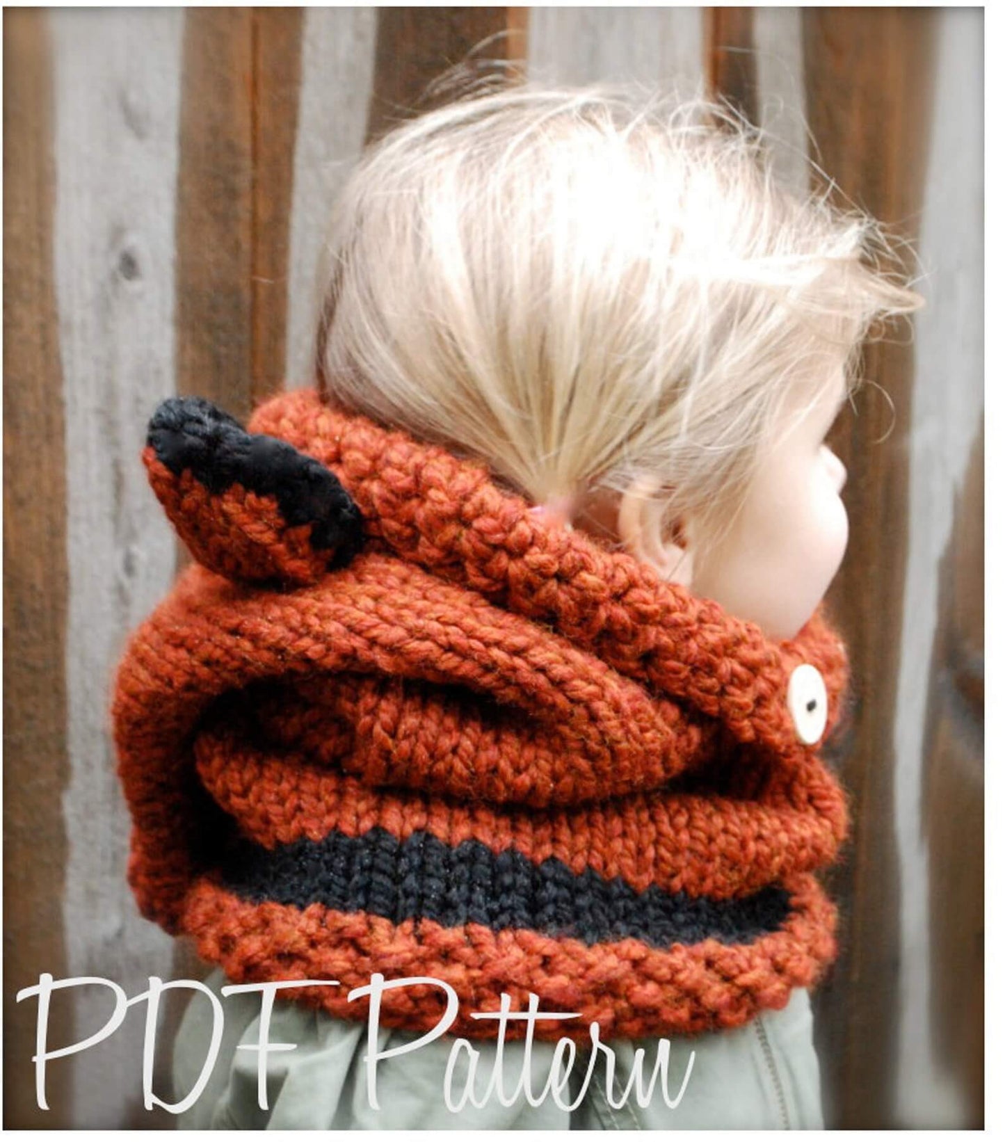 Fox Cowl Knitting Pattern (12/18 months - Toddler - Child - Adult sizes)