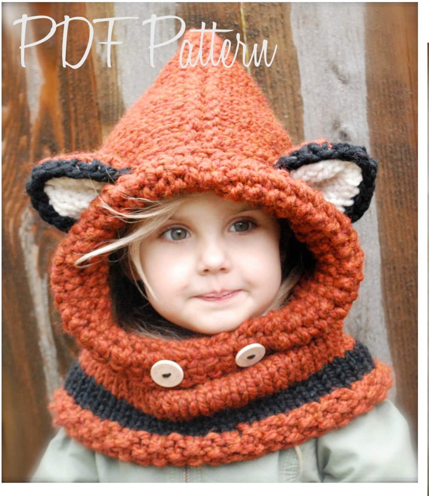 Fox Cowl Knitting Pattern (12/18 months - Toddler - Child - Adult sizes)