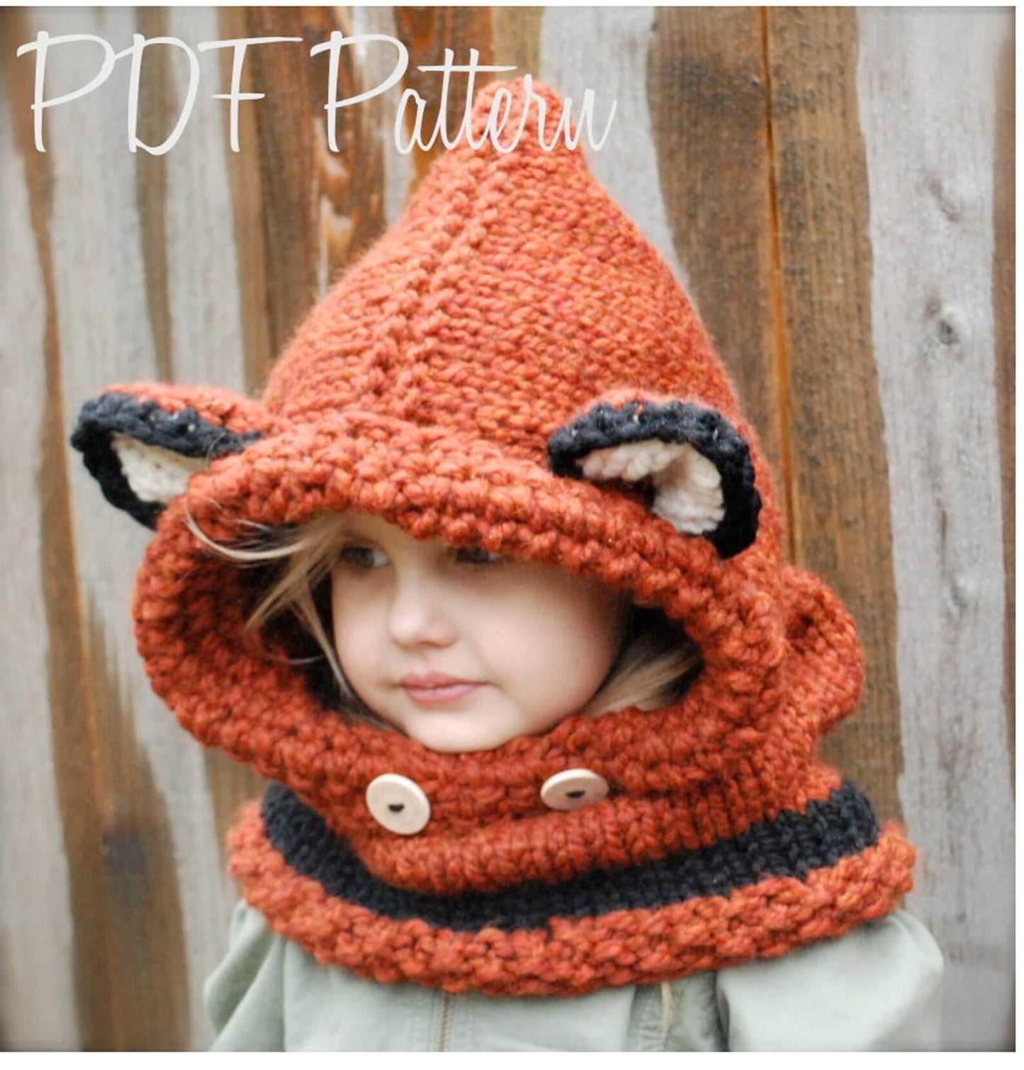 Fox Cowl Knitting Pattern (12/18 months - Toddler - Child - Adult sizes)