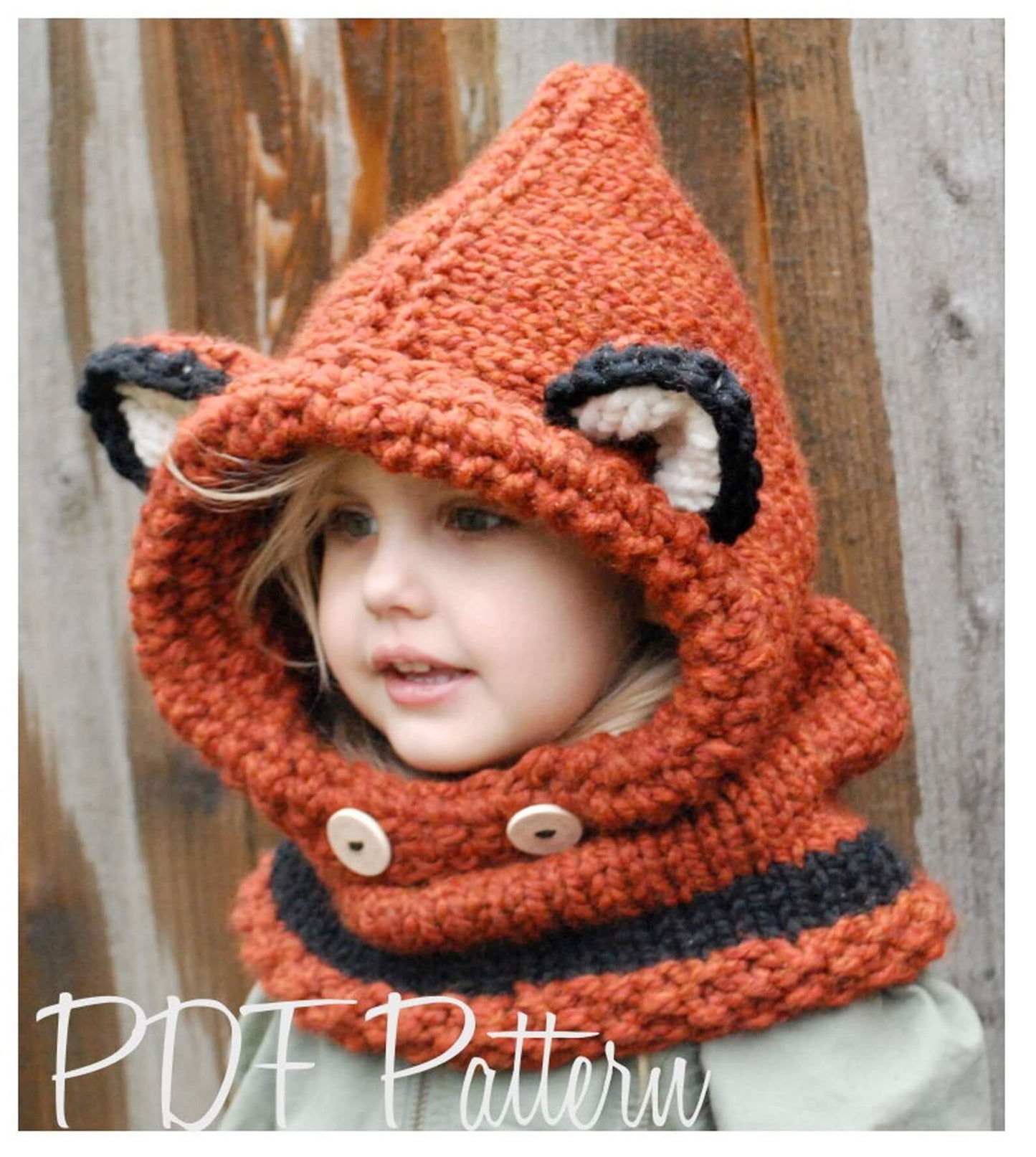 Fox Cowl Knitting Pattern (12/18 months - Toddler - Child - Adult sizes)