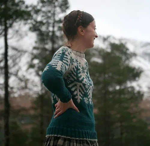 Northern Forest Yoke Sweater Knitting Pattern
